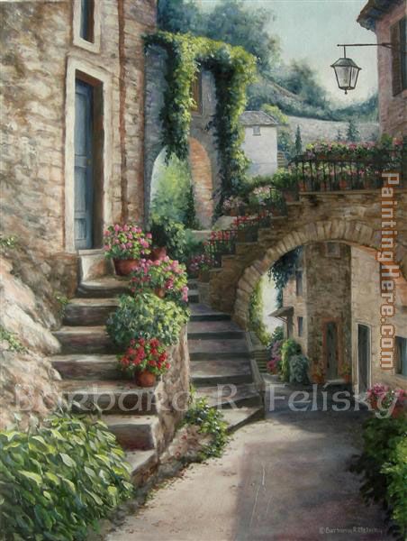 Stone Archway France painting - Barbara Felisky Stone Archway France art painting